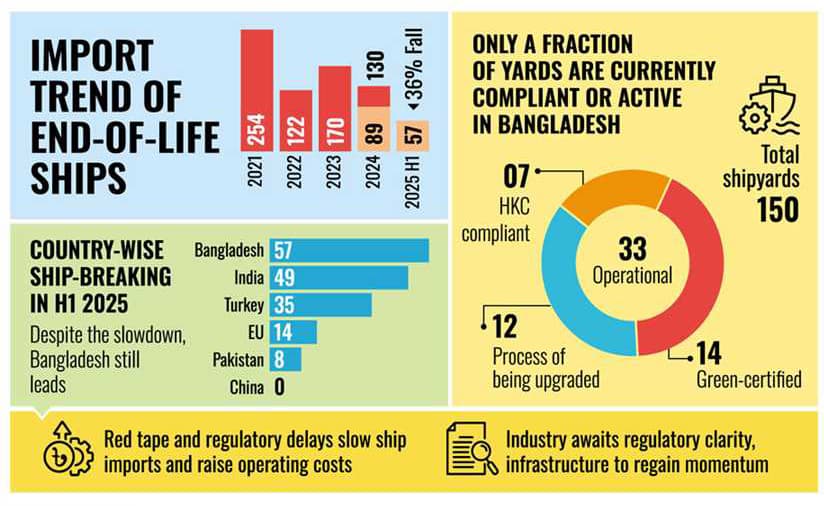 Ship-breaking industry slows as regulatory hurdles mount