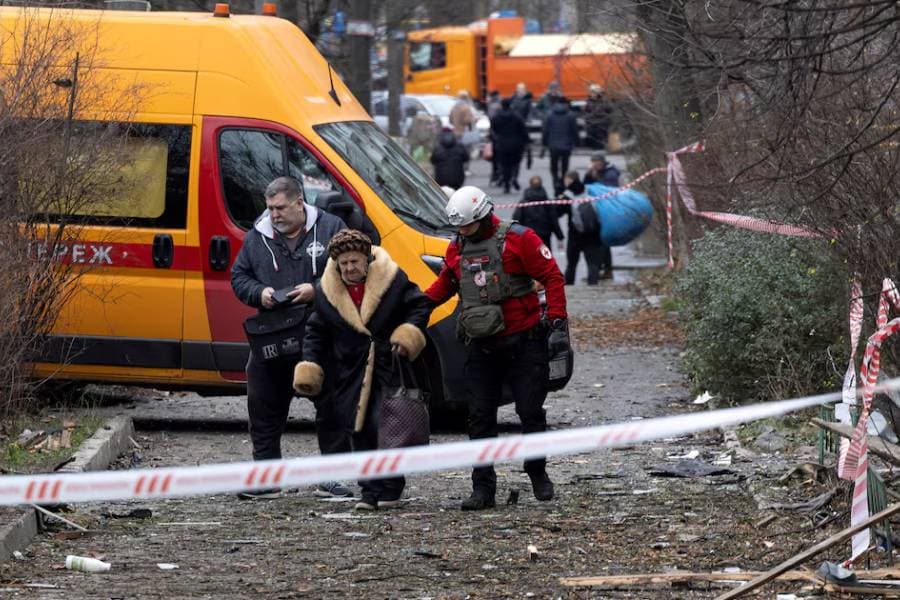 Russian air attack on Ukraine kills three and sparks sweeping outages