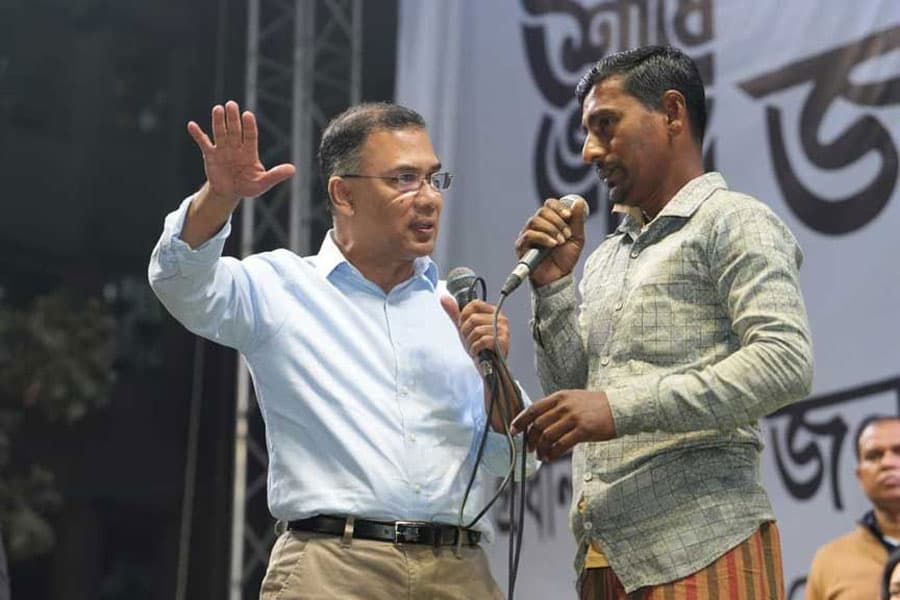 Tarique Rahman hears voters’ concerns at first Dhaka rally, promises solutions