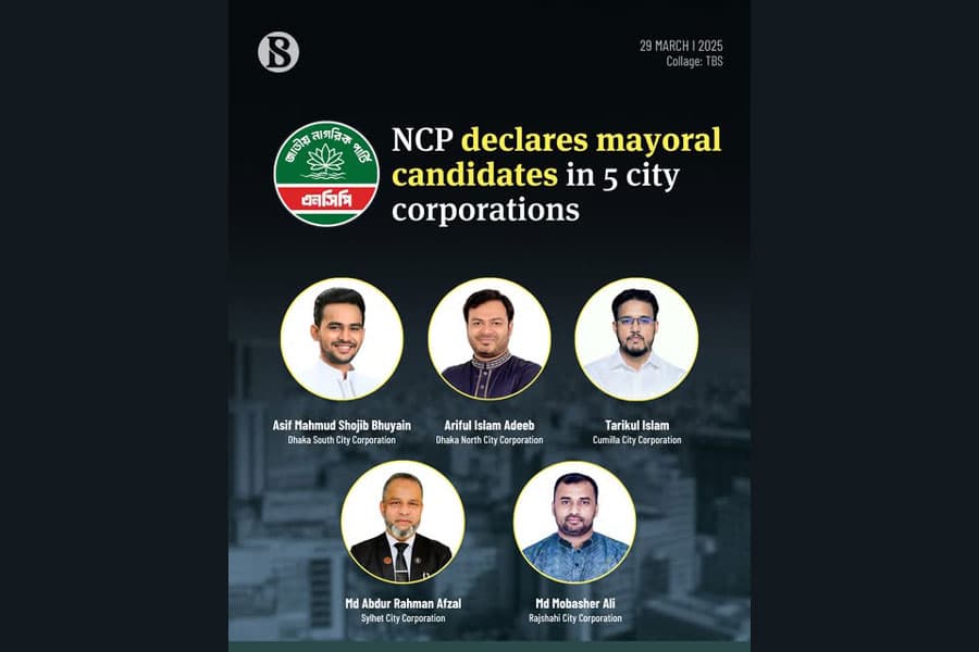NCP announces mayoral candidates for five city corporations