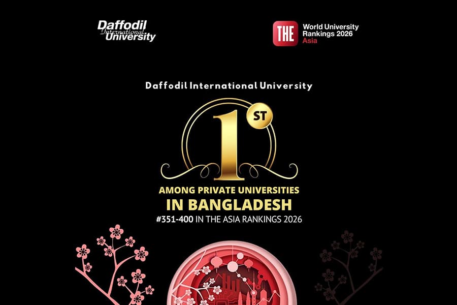 Daffodil International University ranks first among private universities in Bangladesh in THE Asia Ranking