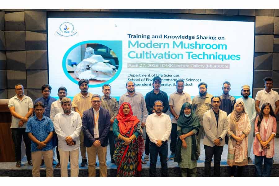 Workshop on modern mushroom cultivation techniques at IUB engages 20 entrepreneurs