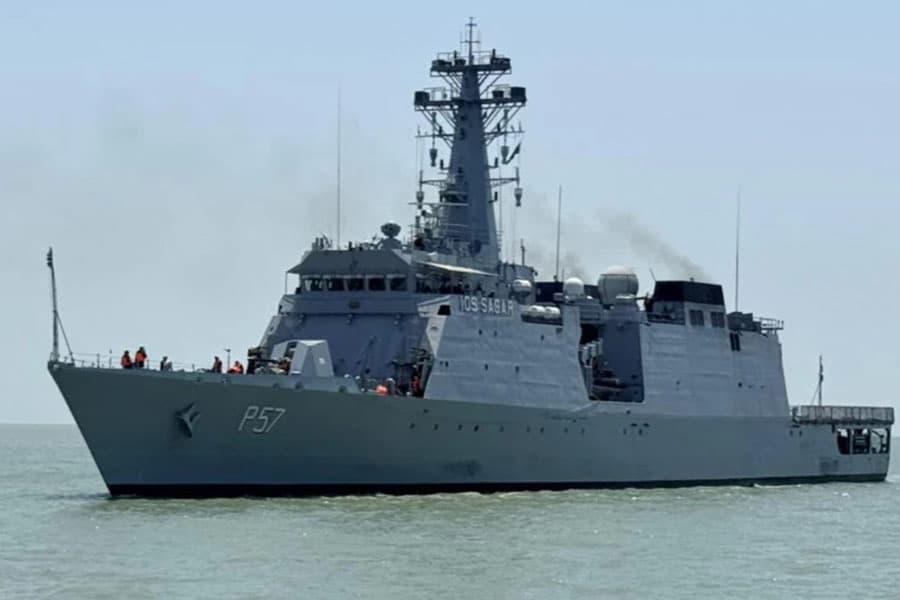 Indian Navy ship IOS Sagar docks in Chattogram