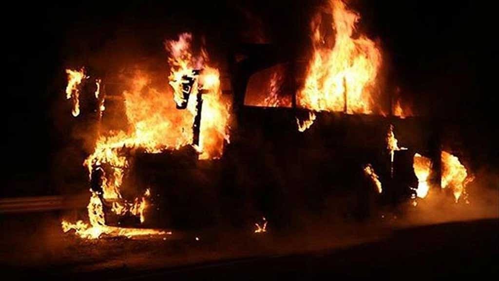 Seven killed in India as bus hits trailer, goes up in flames