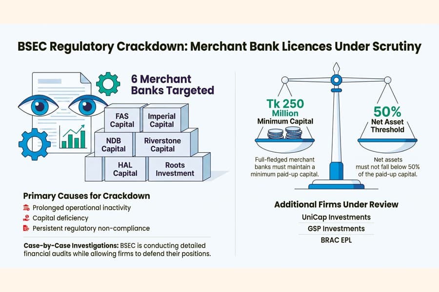6 merchant banks face licence cancellation over capital deficiency, inactivity