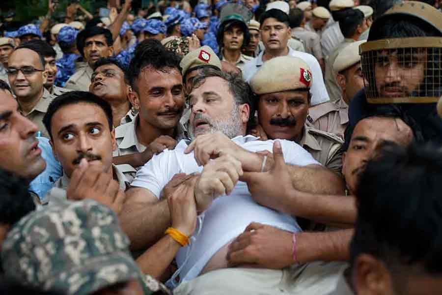 Rahul Gandhi detained after leading march to Modi’s residence