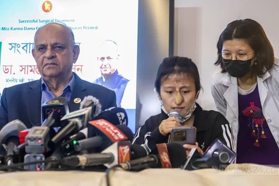 Bhutanese cancer survivor returning home after successful nose surgery in Bangladesh