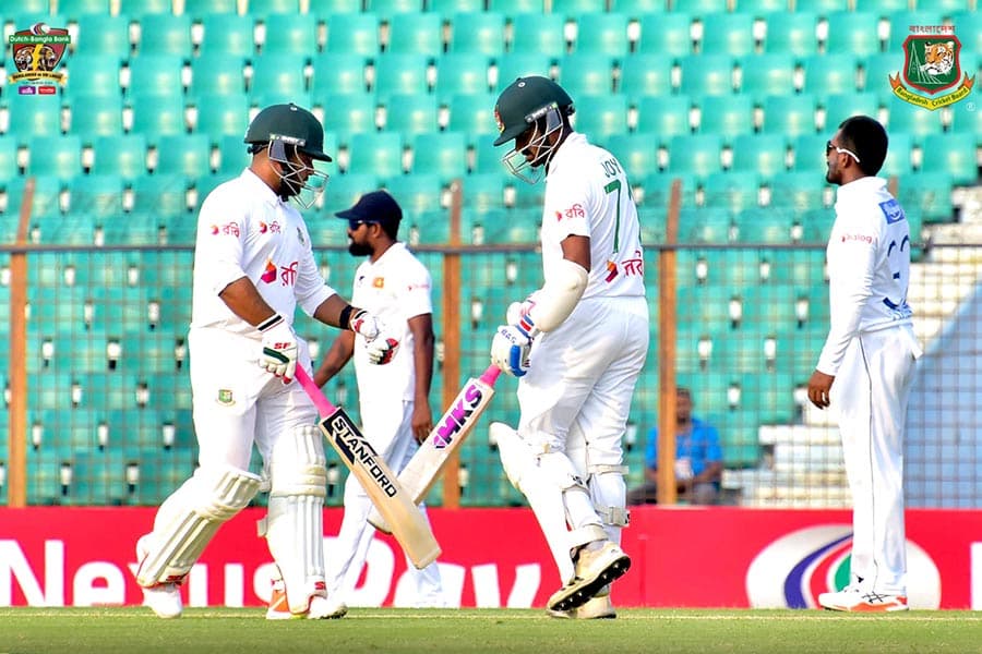 Chattogram Test: Sri Lanka post big total, Bangladesh lose a wicket to end day two