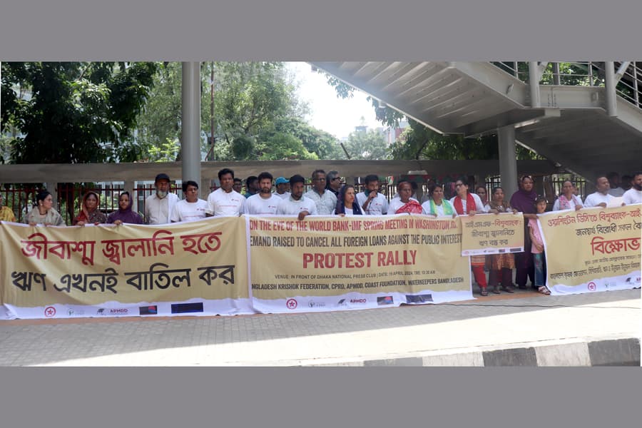 Civil societies worldwide, including Dhaka, rally against debt catastrophe as IMF-WB meetings continue in Washington