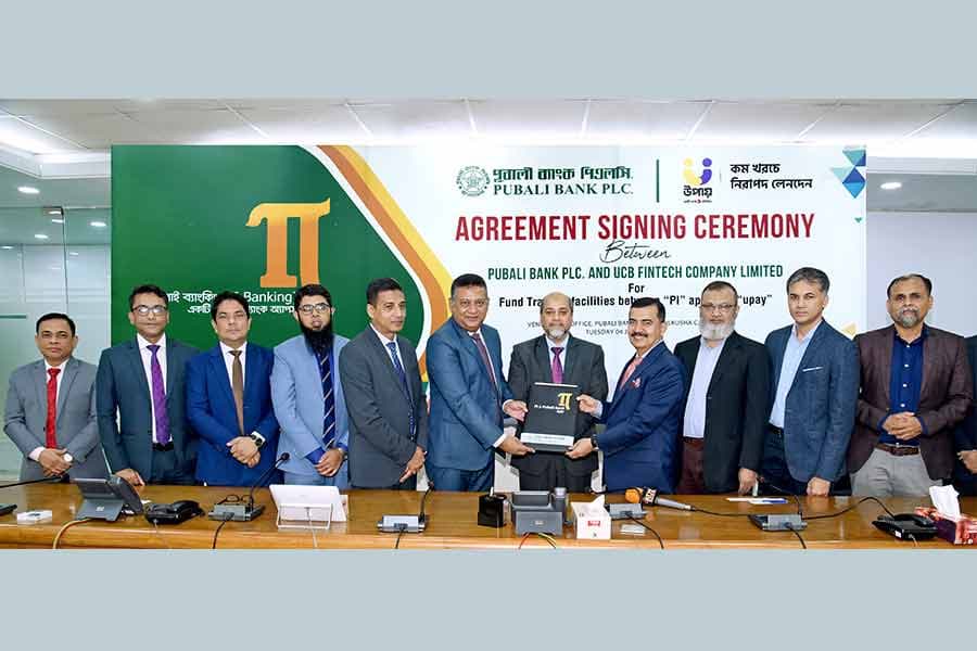Pubali Bank signs agreement with UCB Fintech Company