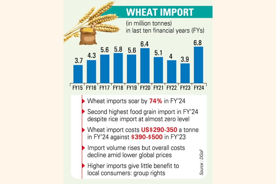 Drop in global wheat prices spurs record imports in FY24