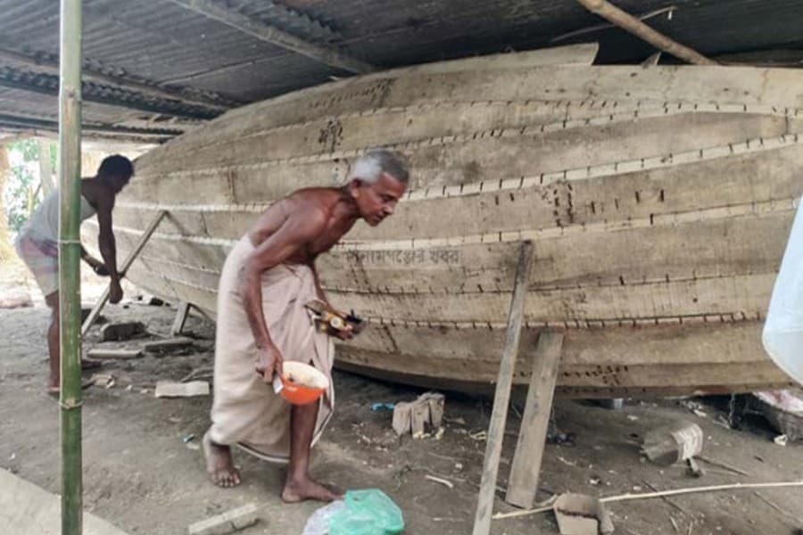 A village of boat makers in Sunamganj