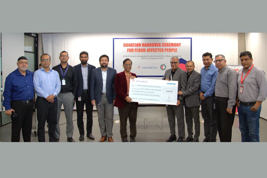 Novartis provides Tk 5.3 million for rehabilitation of flood victims