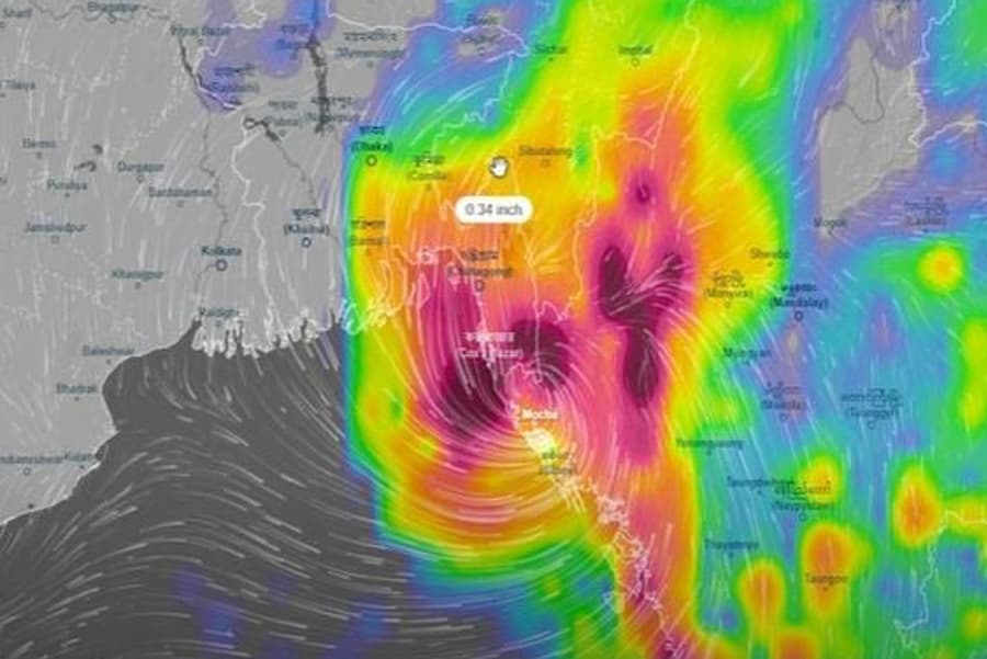 Cyclone Mocha makes landfall along Naf River coastlines