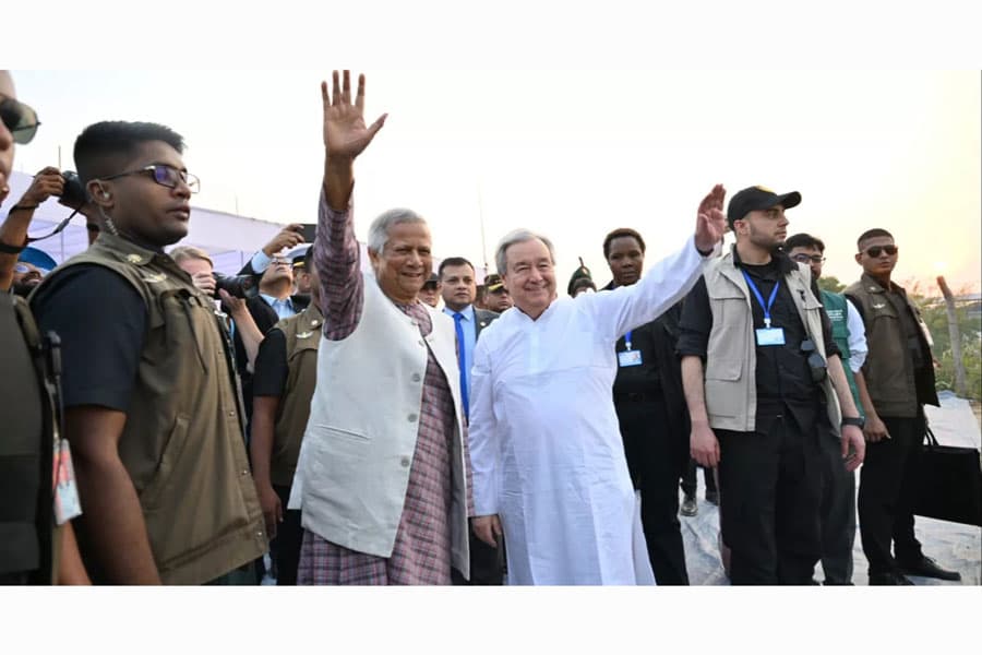 Dr Yunus pledges joint efforts with UN for quick Rohingya repatriation