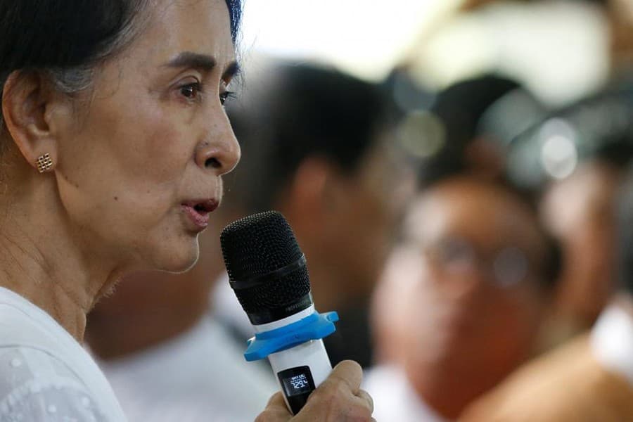 Myanmar's Suu Kyi denounces terrorists, silent on Rohingya exodus