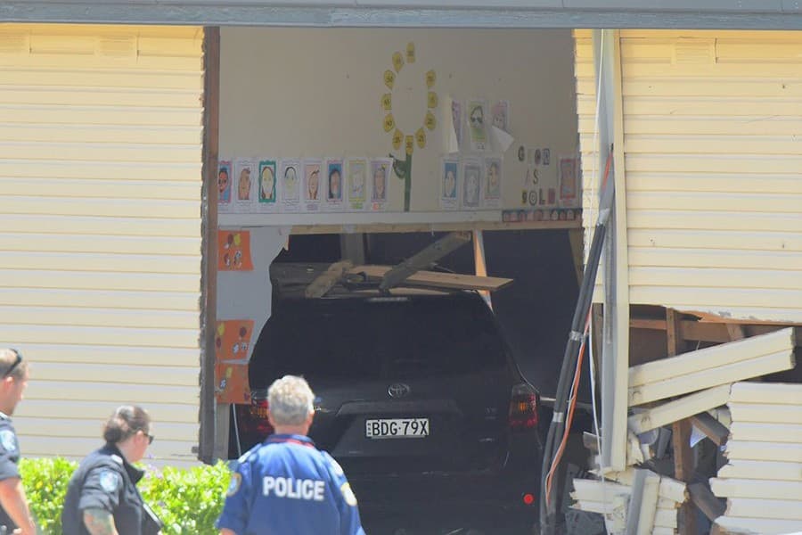 Two children killed after car crashes in to Australian classroom