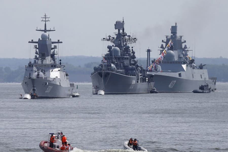 British ship escorts Russian warship away from UK waters