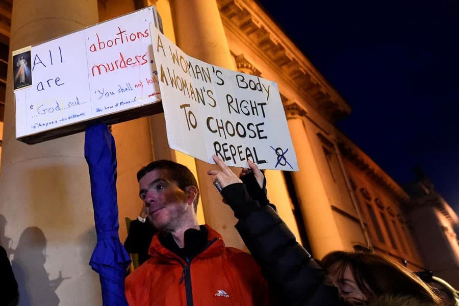 Irish anti-abortion protesters march ahead of referendum