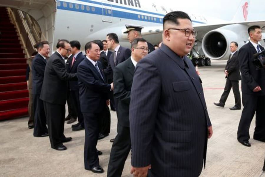 North Korean leader arrives in Singapore before Trump Kim summit