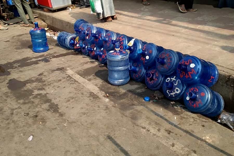 Unhealthy bottled and jar water
