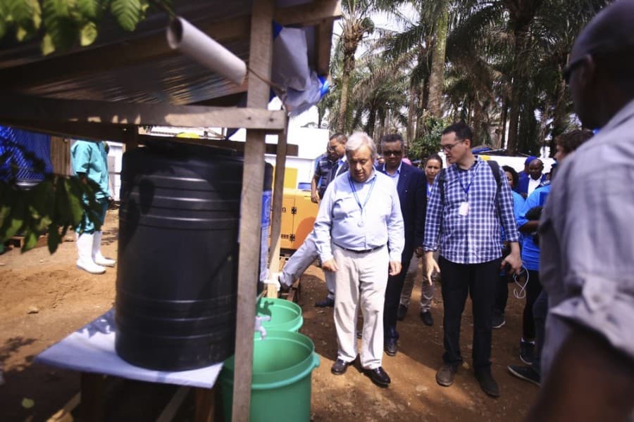 UN chief visits Congo Ebola region, pledges solidarity