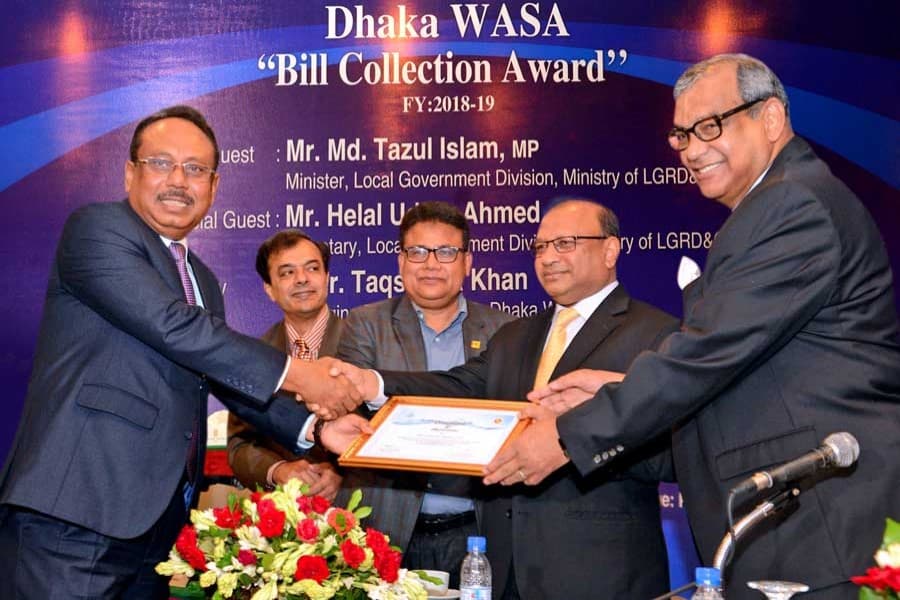 MBL receives 'Bill Collection Award' from Dhaka WASA