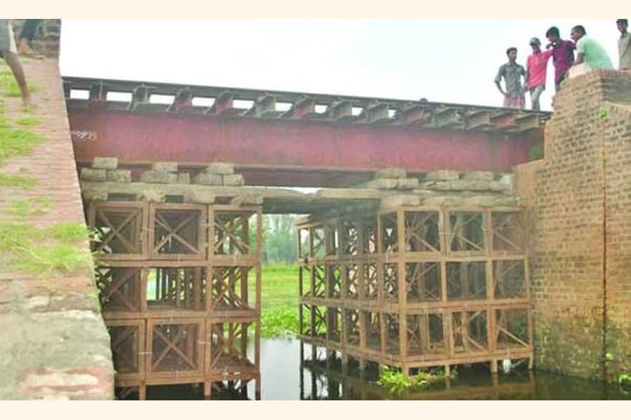 Train journey a chilling tale for two shaky bridges in Sirajganj