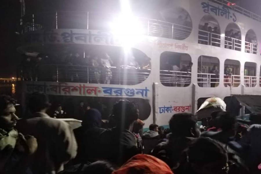 Cargo vessel sinks after collision with launch in Kirtankhola