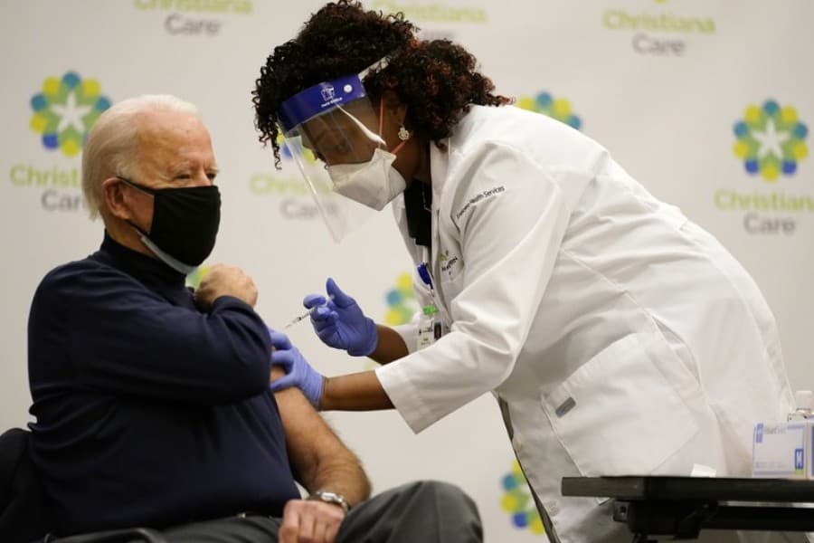 Joe Biden receives first dose of Covid vaccine on live TV