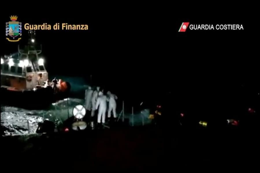 45 migrants rescued after ship capsizes near Italy