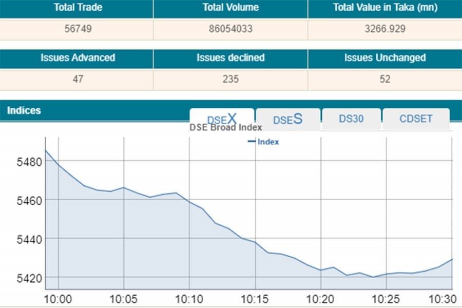 Stocks fall sharply at opening