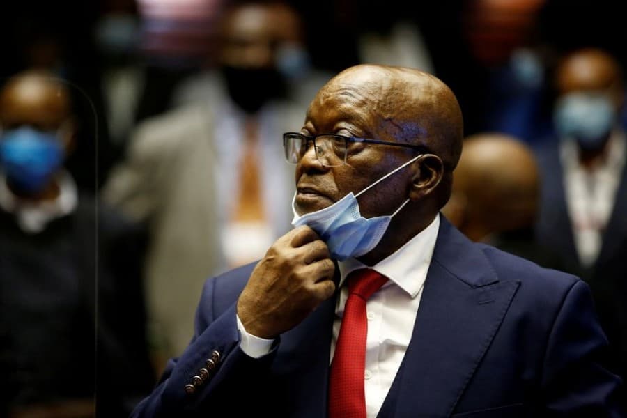 Former South African president Jacob Zuma hands himself over to police