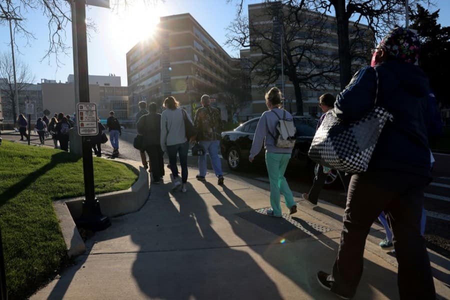 US hospital puts beds in parking garage to cope with surge of Covid patients