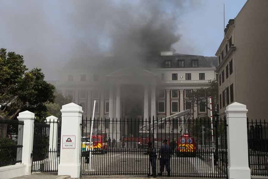 Fire breaks out at South Africa's parliament building