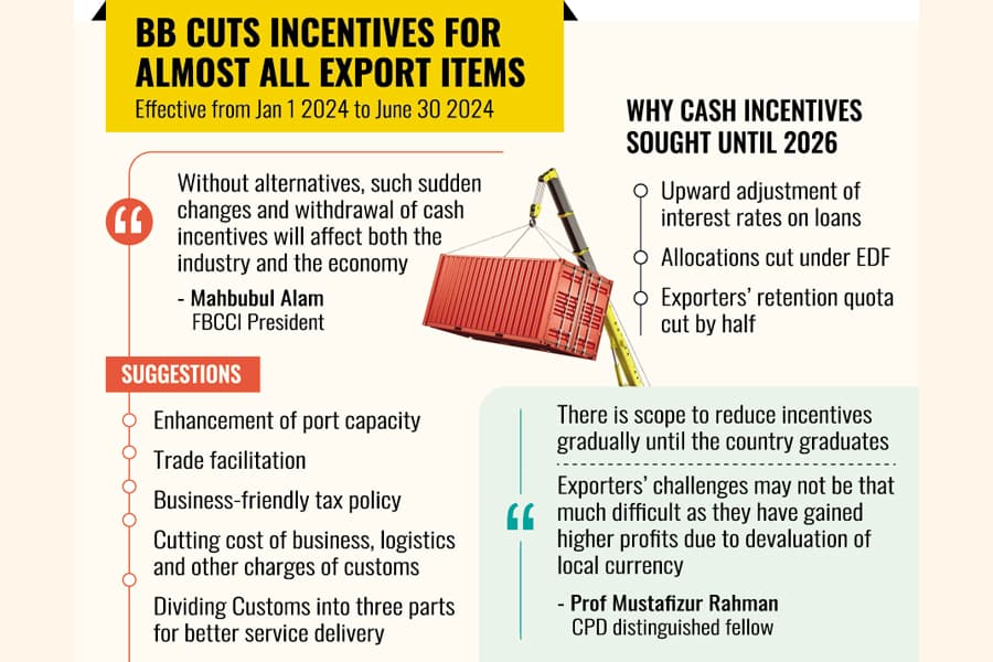 Keep cash incentives until 2026 to cushion exports