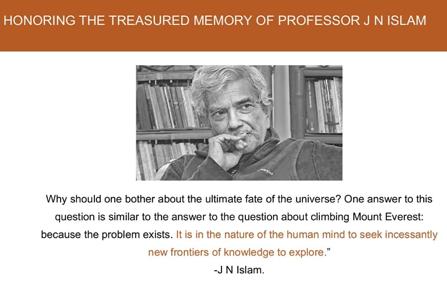 Professor Jamal Nazrul Islam: A Bangladeshi luminary in Mathematical Physics and Cosmology