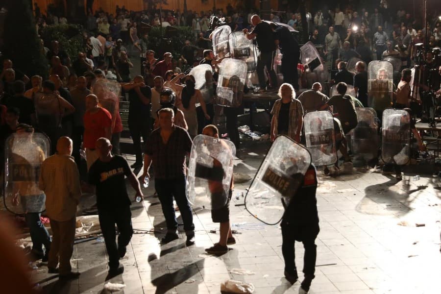 Russia temporarily bans flights to Georgia after violent clashes
