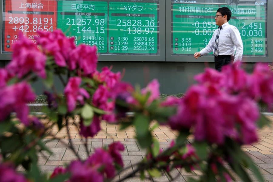 Asian shares ease into trade talks, Fed test