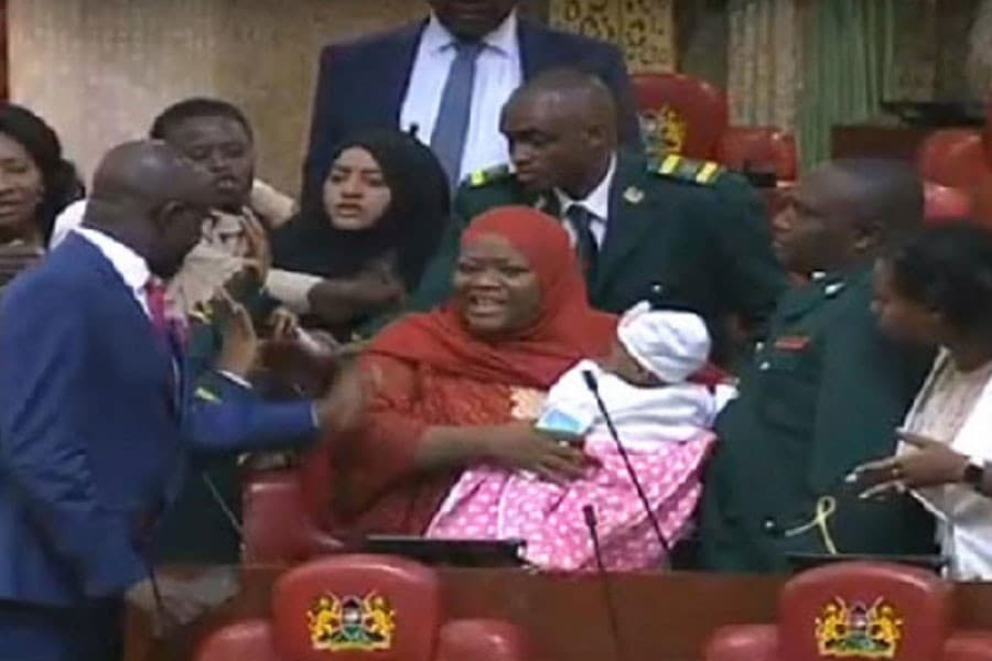 Kenyan lawmaker, her baby ousted from parliament session