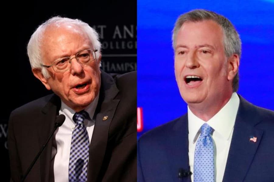 New York Mayor de Blasio endorses Sanders in 2020 Democratic race
