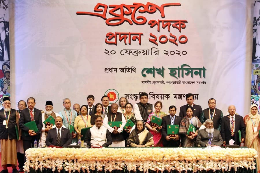 PM hands over Ekushey Padak to 20 eminent personalities, an organisation