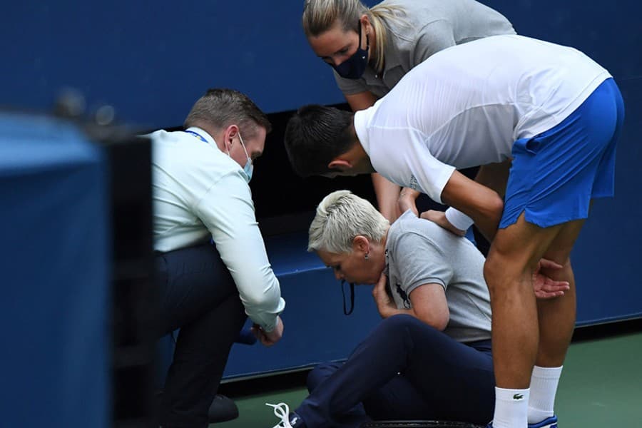 Djokovic out of US Open after hitting lineswoman with tennis ball