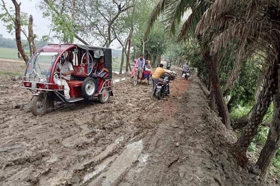 Misery on a muddy road